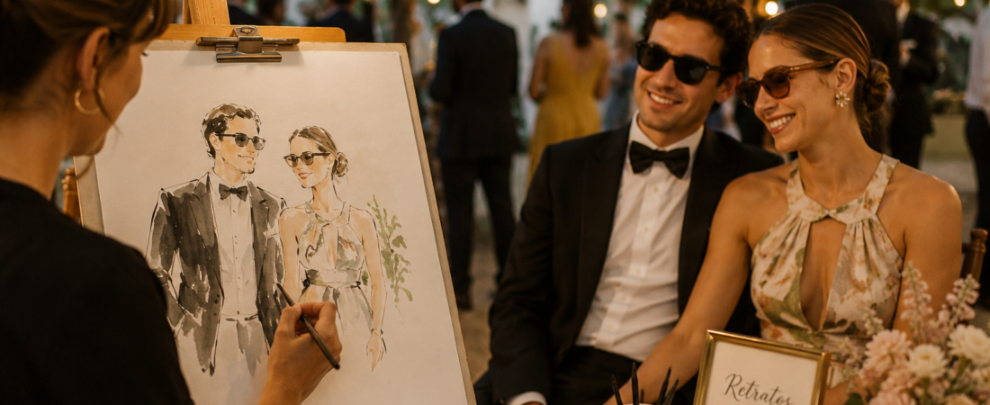 Retratos en directo: el recuerdo que está conquistando las bodas