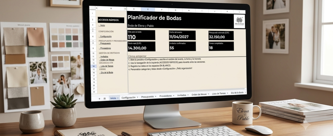 ¡Empieza la cuenta atrás! Descarga tu organizador de boda 100% gratuito